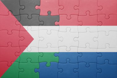 Hollanda ve Filistin Ulusal bayrak ile bulmaca