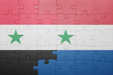Hollanda ve Suriye ulusal bayrak ile bulmaca