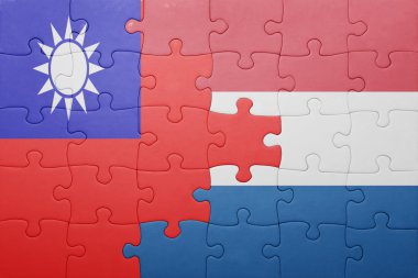 Hollanda ve Tayvan ulusal bayrak ile bulmaca