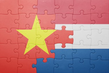 Hollanda ve vietnam ulusal bayrak ile bulmaca