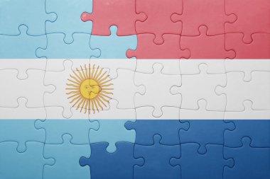 Arjantin ve Hollanda ulusal bayrak ile bulmaca
