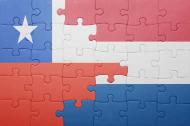 Hollanda ve Şili ulusal bayrak ile bulmaca