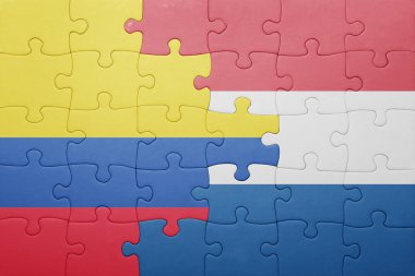 Hollanda ve Kolombiya ulusal bayrak ile bulmaca