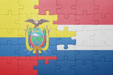 Hollanda ve Ekvador ulusal bayrak ile bulmaca