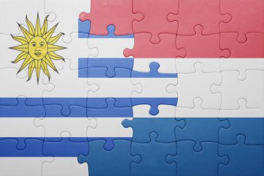 Hollanda ve uruguay ulusal bayrak ile bulmaca