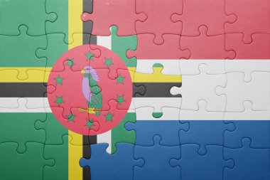 Hollanda ve Dominika ulusal bayrak ile bulmaca