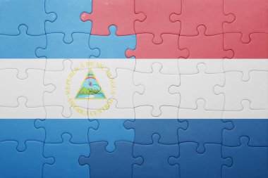 Hollanda ve Nikaragua ulusal bayrak ile bulmaca