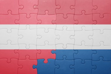 Hollanda ve Avusturya ulusal bayrak ile bulmaca