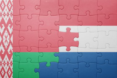 Hollanda ve Beyaz Rusya ulusal bayrak ile bulmaca