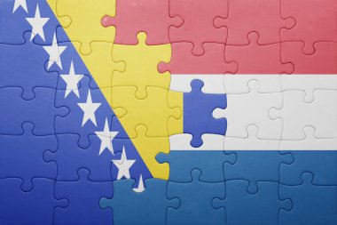 Hollanda ve Bosna-Hersek ulusal bayrak ile bulmaca