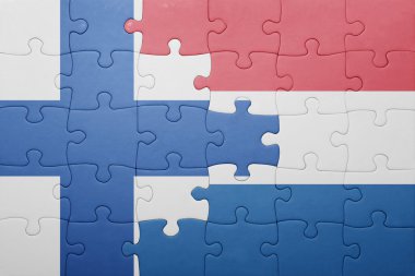 Hollanda ve Finlandiya ulusal bayrak ile bulmaca