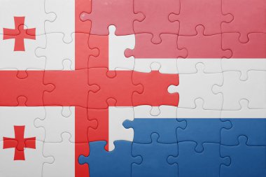 Hollanda ve Gürcistan ulusal bayrak ile bulmaca