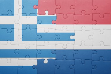 Hollanda ve Yunanistan ulusal bayrak ile bulmaca