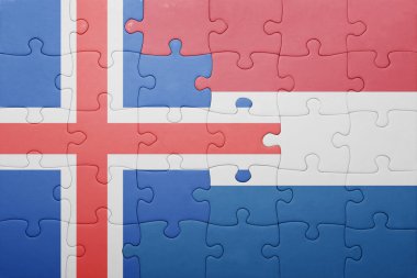 Hollanda ve İzlanda ulusal bayrak ile bulmaca