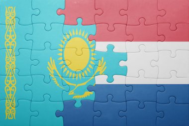 Hollanda ve Kazakistan ulusal bayrak ile bulmaca