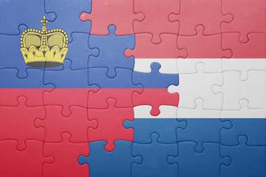 Hollanda ve liechtenstein ulusal bayrak ile bulmaca