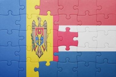 Hollanda ve moldova ulusal bayrak ile bulmaca