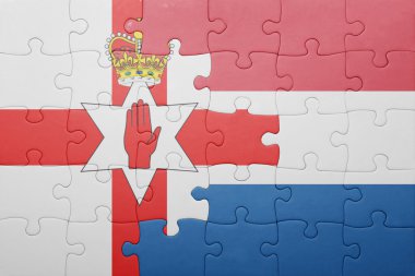 Hollanda ve Kuzey İrlanda ulusal bayrak ile bulmaca