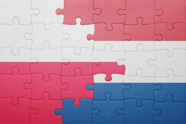 Hollanda ve Polonya ulusal bayrak ile bulmaca