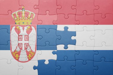 Hollanda ve Sırbistan ulusal bayrak ile bulmaca