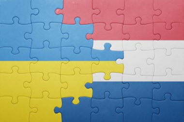 Hollanda ve Ukrayna ulusal bayrak ile bulmaca