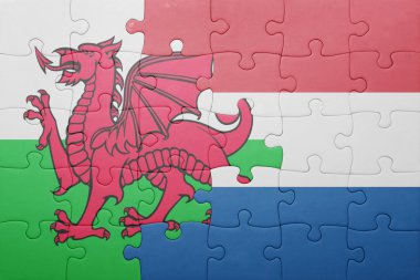 Hollanda ve Galler Ulusal bayrak ile bulmaca