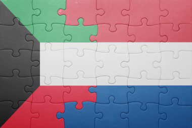 Hollanda ve Kuveyt ulusal bayrak ile bulmaca