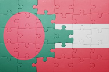 Bulmaca bangladesh ve Avusturya ulusal bayrak ile 