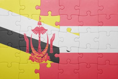 brunei ve Avusturya ulusal bayrak ile bulmaca 