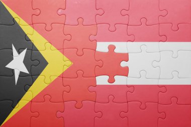 Doğu timor ve Avusturya ulusal bayrak ile bulmaca 