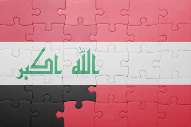 Irak ve Avusturya ulusal bayrak ile bulmaca 