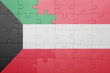 Kuveyt ve Avusturya ulusal bayrak ile bulmaca 