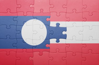 laos ve Avusturya ulusal bayrak ile bulmaca 