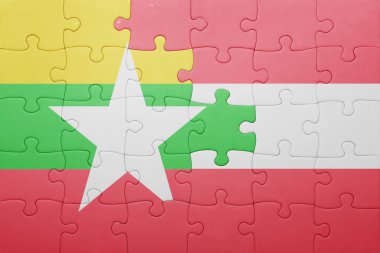 myanmar ve Avusturya ulusal bayrak ile bulmaca 