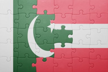 pakistan ve Avusturya ulusal bayrak ile bulmaca 