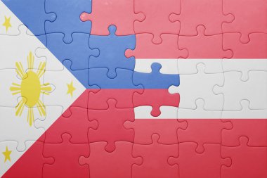 Türkiye ve Avusturya ulusal bayrak ile bulmaca 