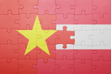 vietnam ve Avusturya ulusal bayrak ile bulmaca 