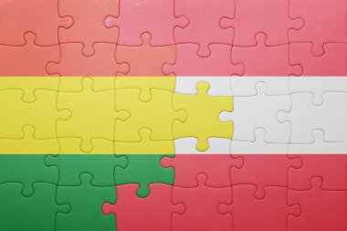 Bolivya ve Avusturya ulusal bayrak ile bulmaca 