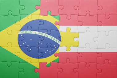 Brezilya ve Avusturya ulusal bayrak ile bulmaca 