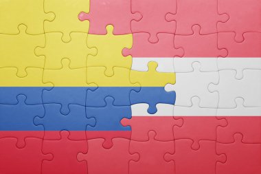 Kolombiya ve Avusturya ulusal bayrak ile bulmaca 