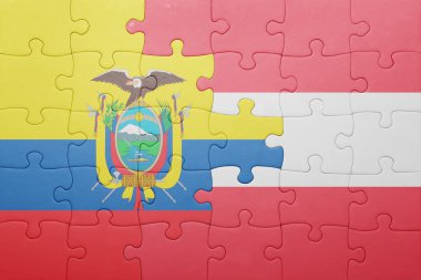 Ekvador ve Avusturya ulusal bayrak ile bulmaca 