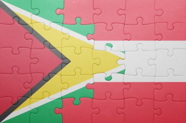 guyana ve Avusturya ulusal bayrak ile bulmaca 