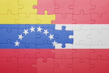 venezuela ve Avusturya ulusal bayrak ile bulmaca 