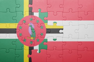 Dominika ve Avusturya ulusal bayrak ile bulmaca 