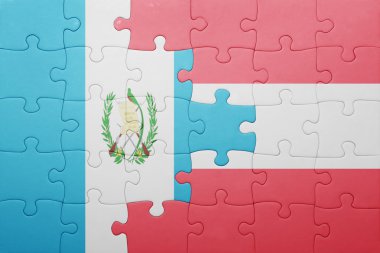 guatemala ve Avusturya ulusal bayrak ile bulmaca 