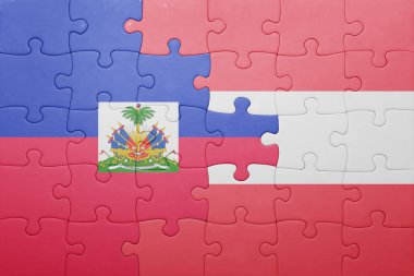 haiti ve Avusturya ulusal bayrak ile bulmaca 