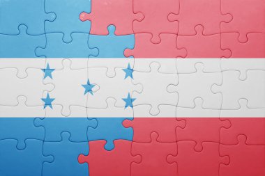 honduras ve Avusturya ulusal bayrak ile bulmaca 