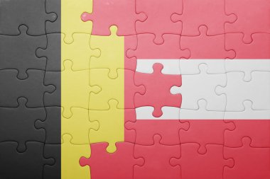 Belçika ve Avusturya ulusal bayrak ile bulmaca 