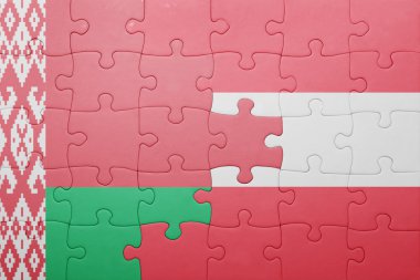 Beyaz Rusya ve Avusturya ulusal bayrak ile bulmaca 