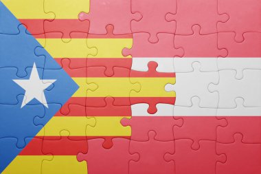 Katalonya ve Avusturya ulusal bayrak ile bulmaca 